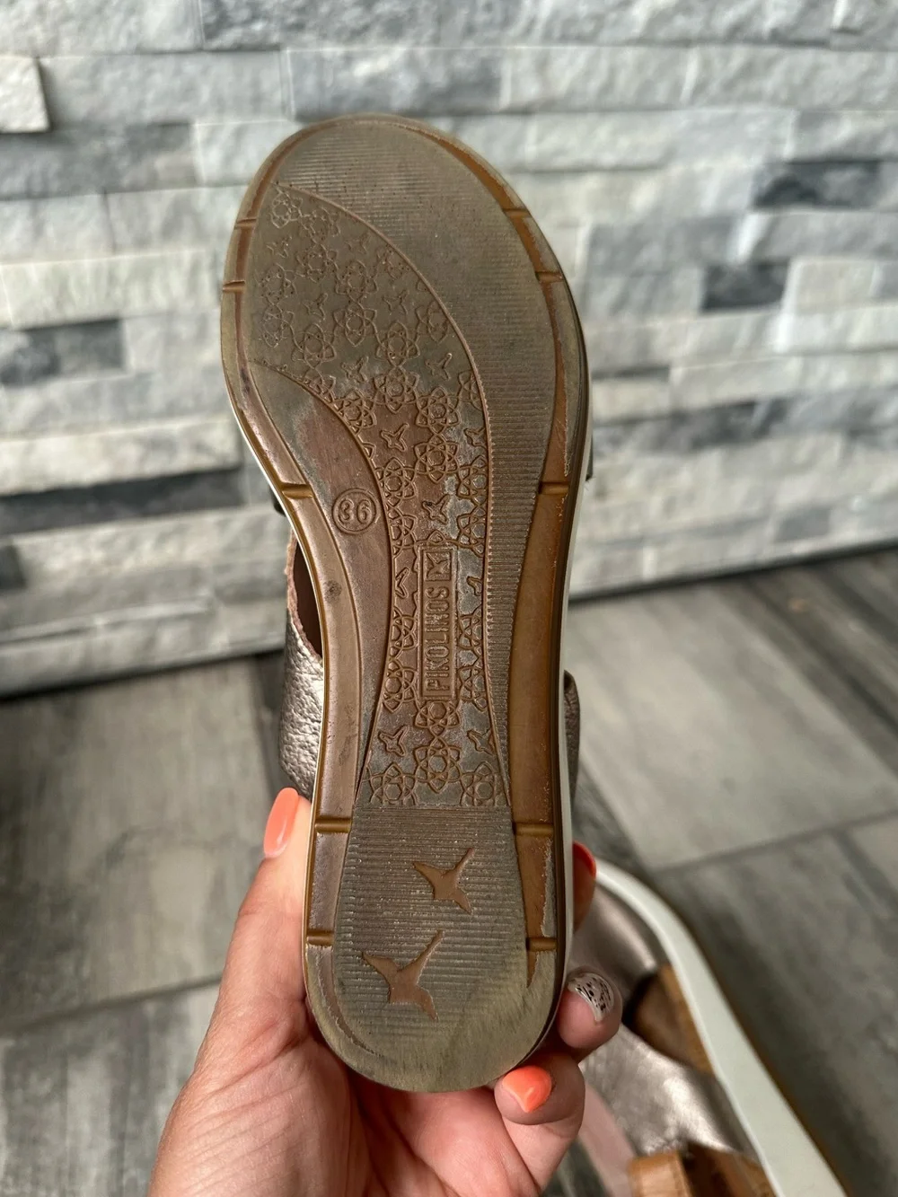 Pikolinos  Leather Cork Wedge Sandals Size 36
